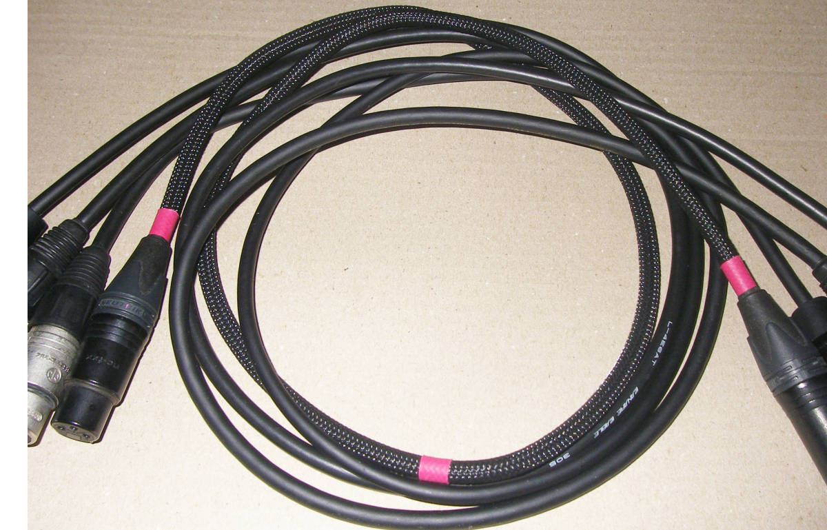 ★CABLE STEREO XLR ケーブル 4本+1本=5本 男性へ女性 3Pin ミキサー 1M★_画像4