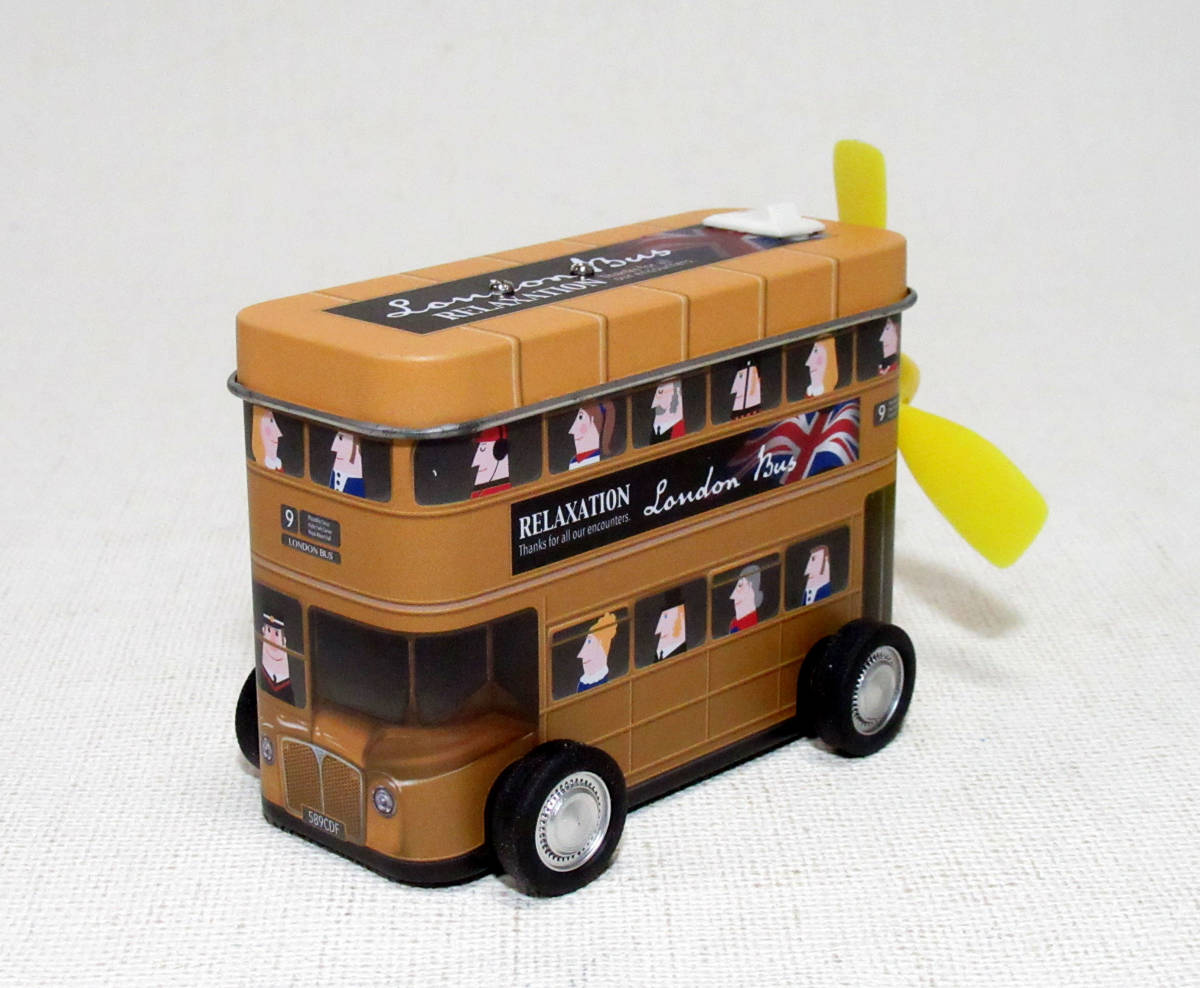 ロンドンバス　セリア空缶工作　モーター動力プロペラ走行　自作自動車模型_画像1