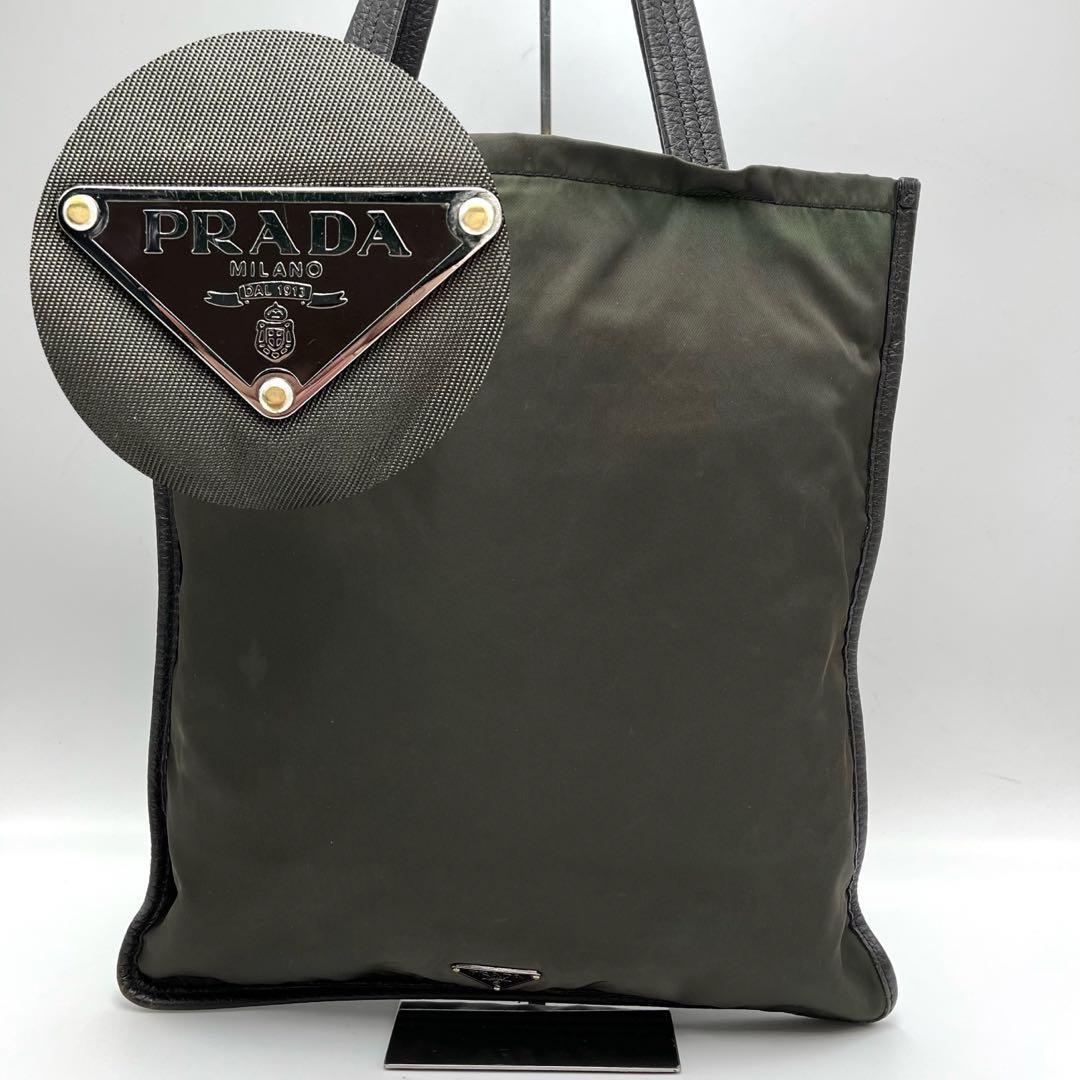 PRADA プラダ トートバック トートバッグ ナイロン レザー 三角