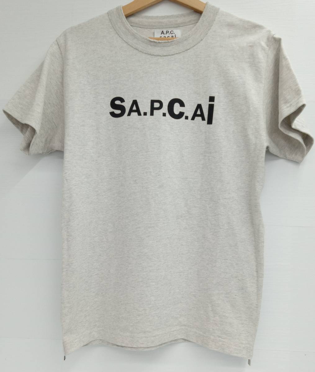 A.P.C×sacai アーペーセー×サカイ 半袖Tシャツ 23213-1-94291 グレー サイドジップ XSサイズ メンズ