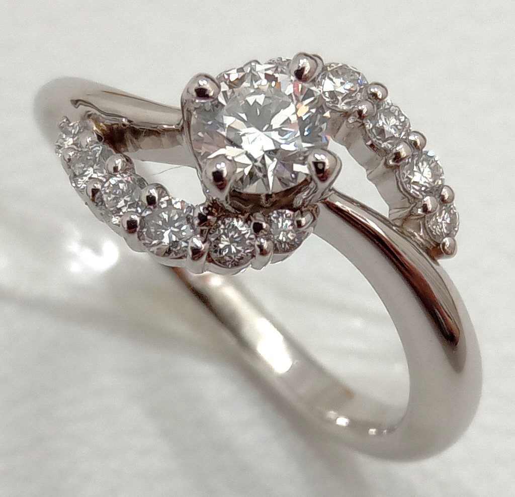 超安い品質 0.2カラット ダイヤモンド シンプル 婚約指輪 プラチナ CGL