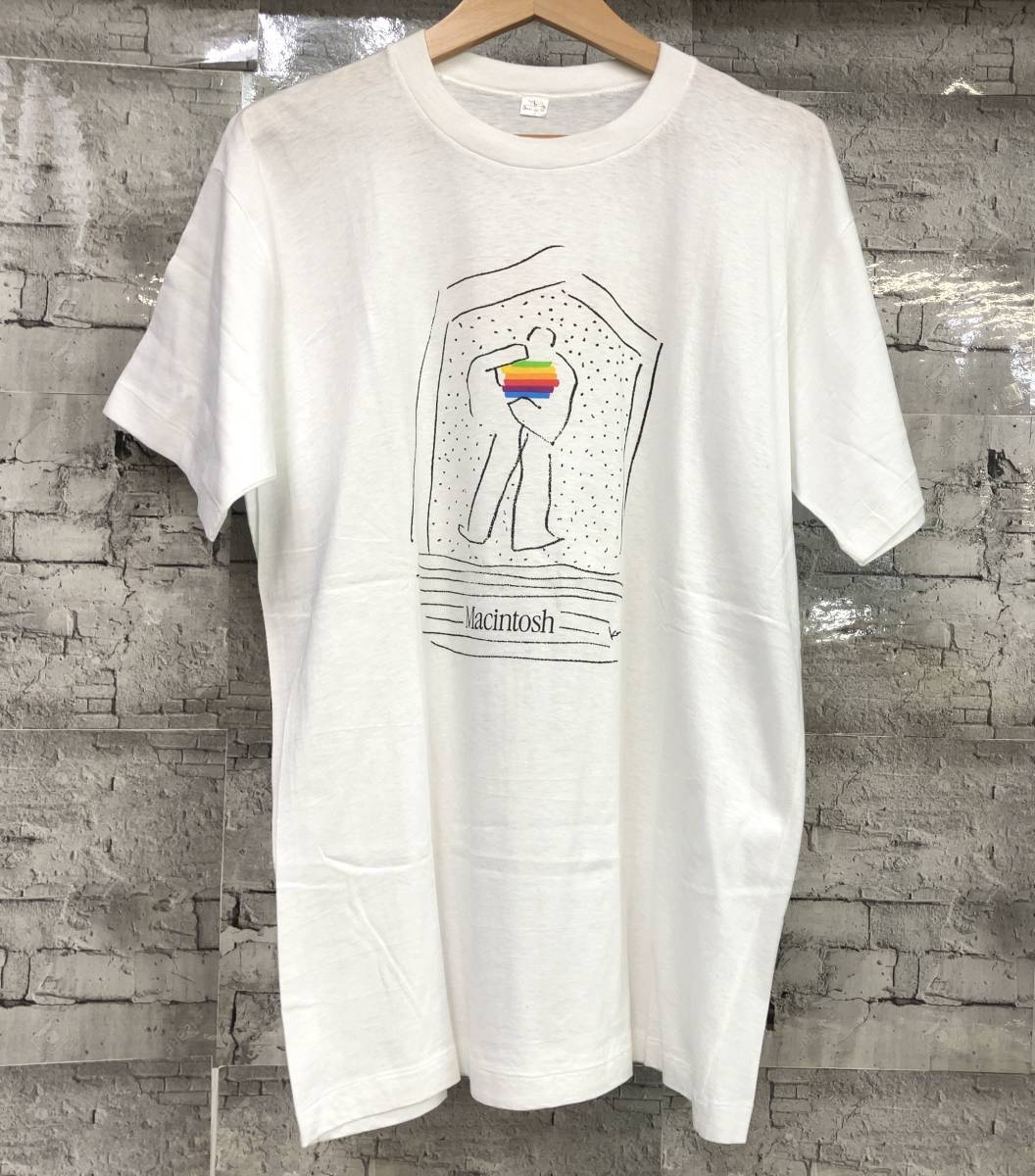 Apple 半袖Tシャツ 企業Tシャツ Macintosh マッキントッシュ サイズL ホワイト 店舗受取可