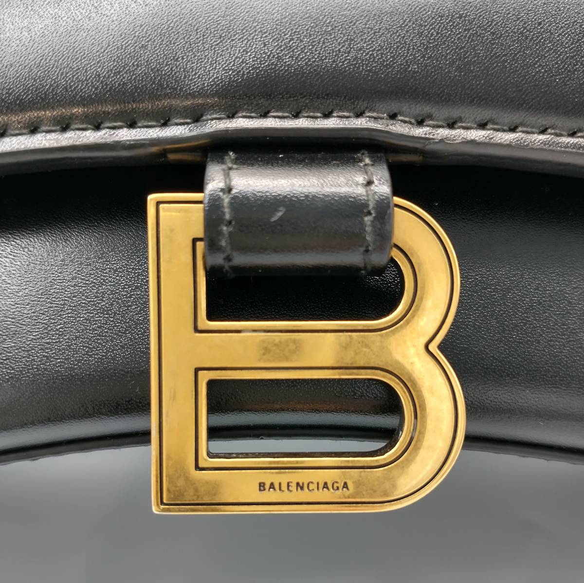 BALENCIAGA Balenciaga 592833 Hour стакан XS Hourglass Top Handle сумка для хранения иметь черный 