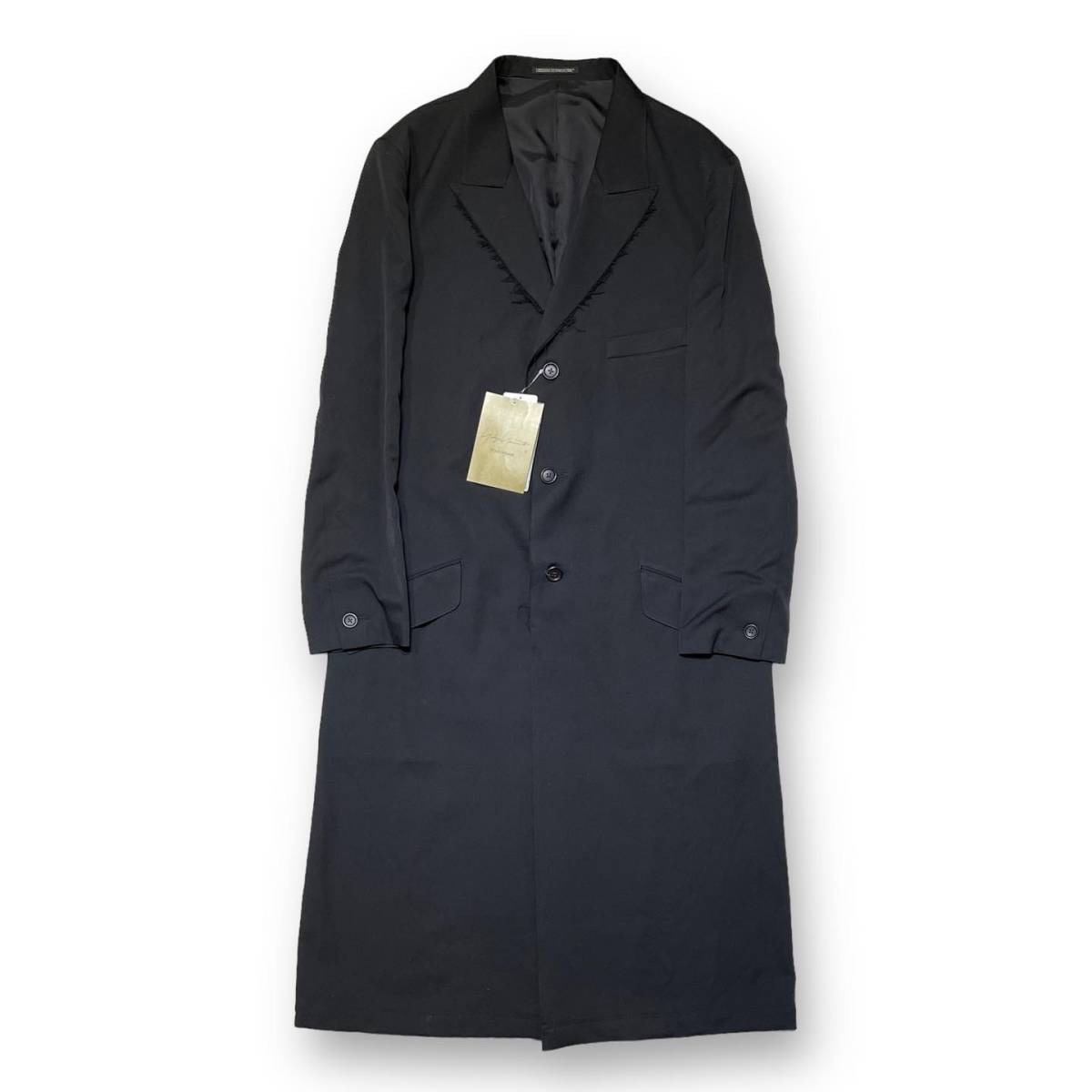 誠実 BODY W-DOUBLE GABARDINE HOMME POUR Yamamoto Yohji 23SS PEAKED プールオム ヨウジヤマモト チェスターコート サイズ3 LOOK38 JKA Lサイズ 誠実 BODY W-DOUBLE GABARDINE HOMME POUR Yamamoto Yohji 23SS PEAKED プールオム ヨウジヤマモト チェスターコート サイズ3 LOOK38 JKA Lサイズ