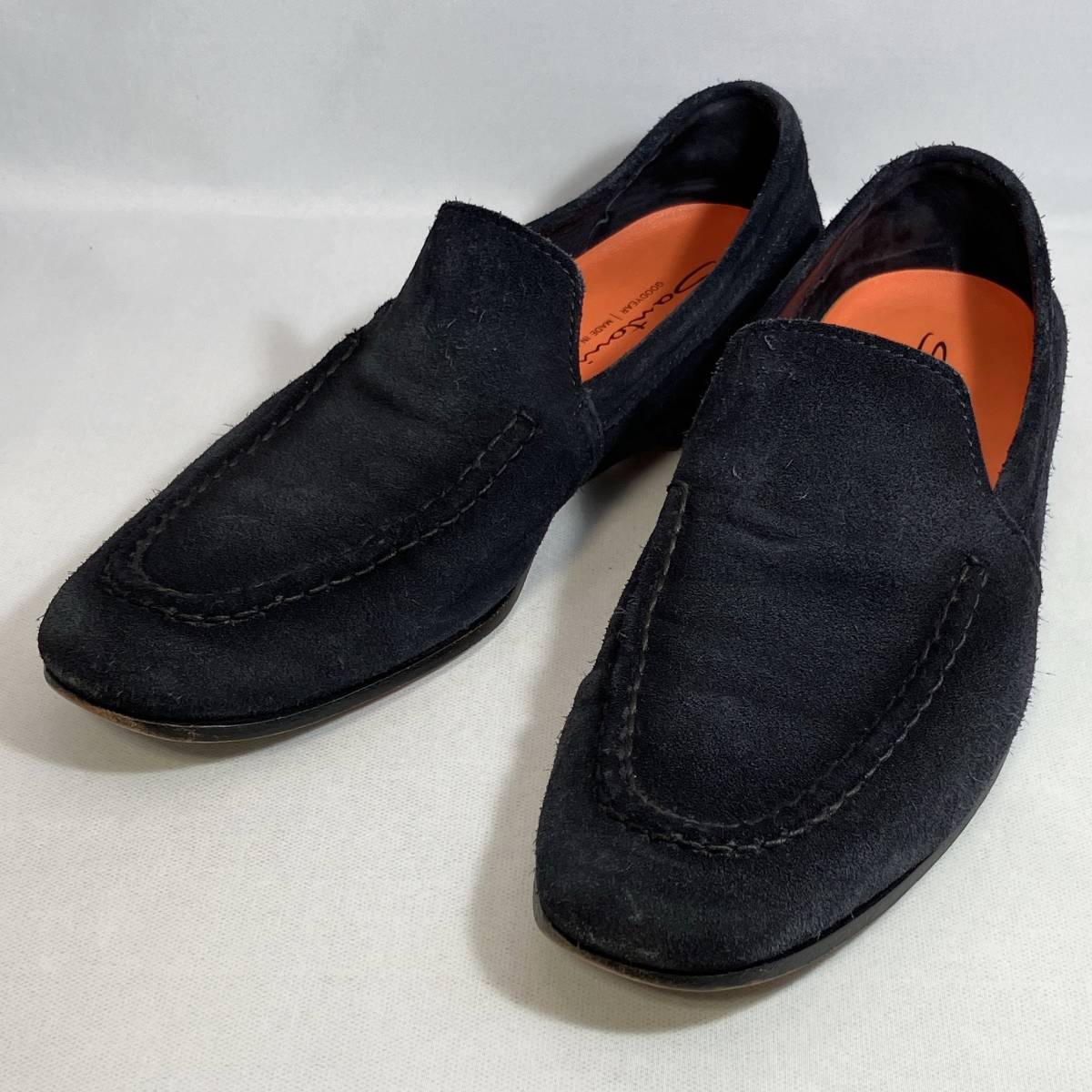 超人気の SANTONI サントーニ 黒 ビジネスシューズ ブラックスエード