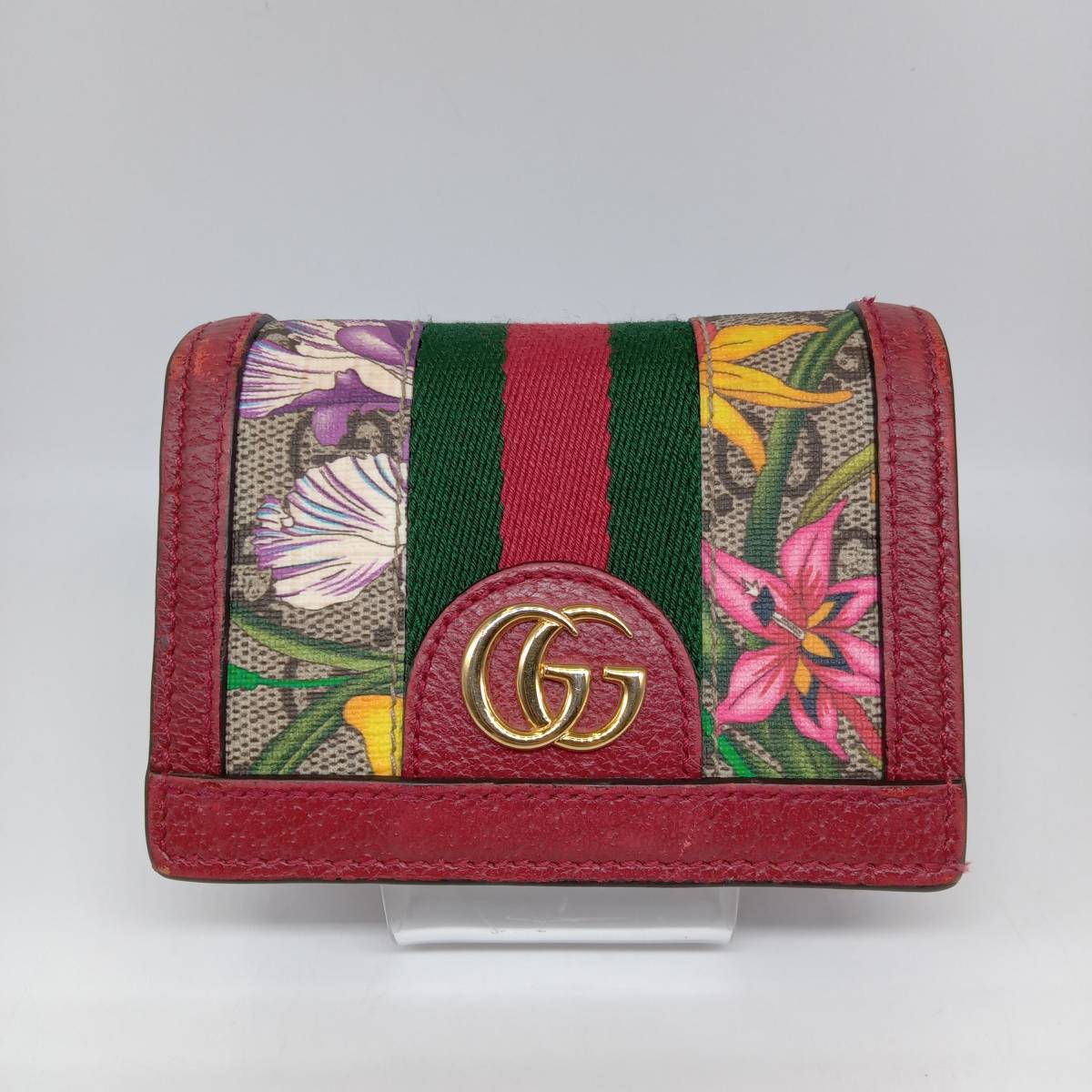 正規販売店】 GUCCI グッチ／ 523155／フラワー／二つ折り財布 二