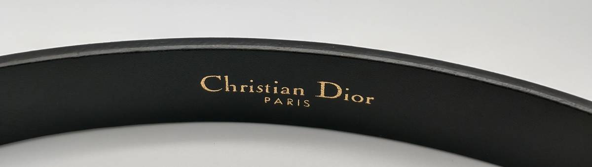 Christian Dior カーフレザー ベルト CDロゴ サドル ブラック/ゴールド金具 75cm 23-MA-0179 レディース ディオールの画像4