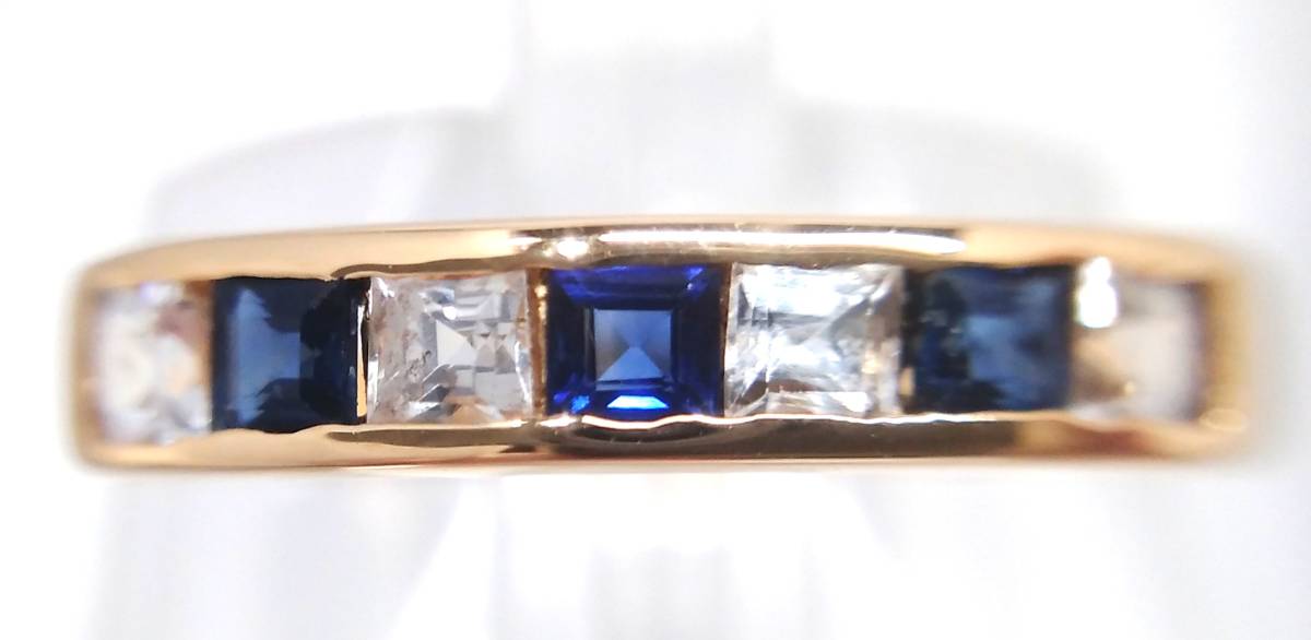 [ новый товар с отделкой ] K18 цветной камень кольцо примерно 11.5 номер 2.0g
