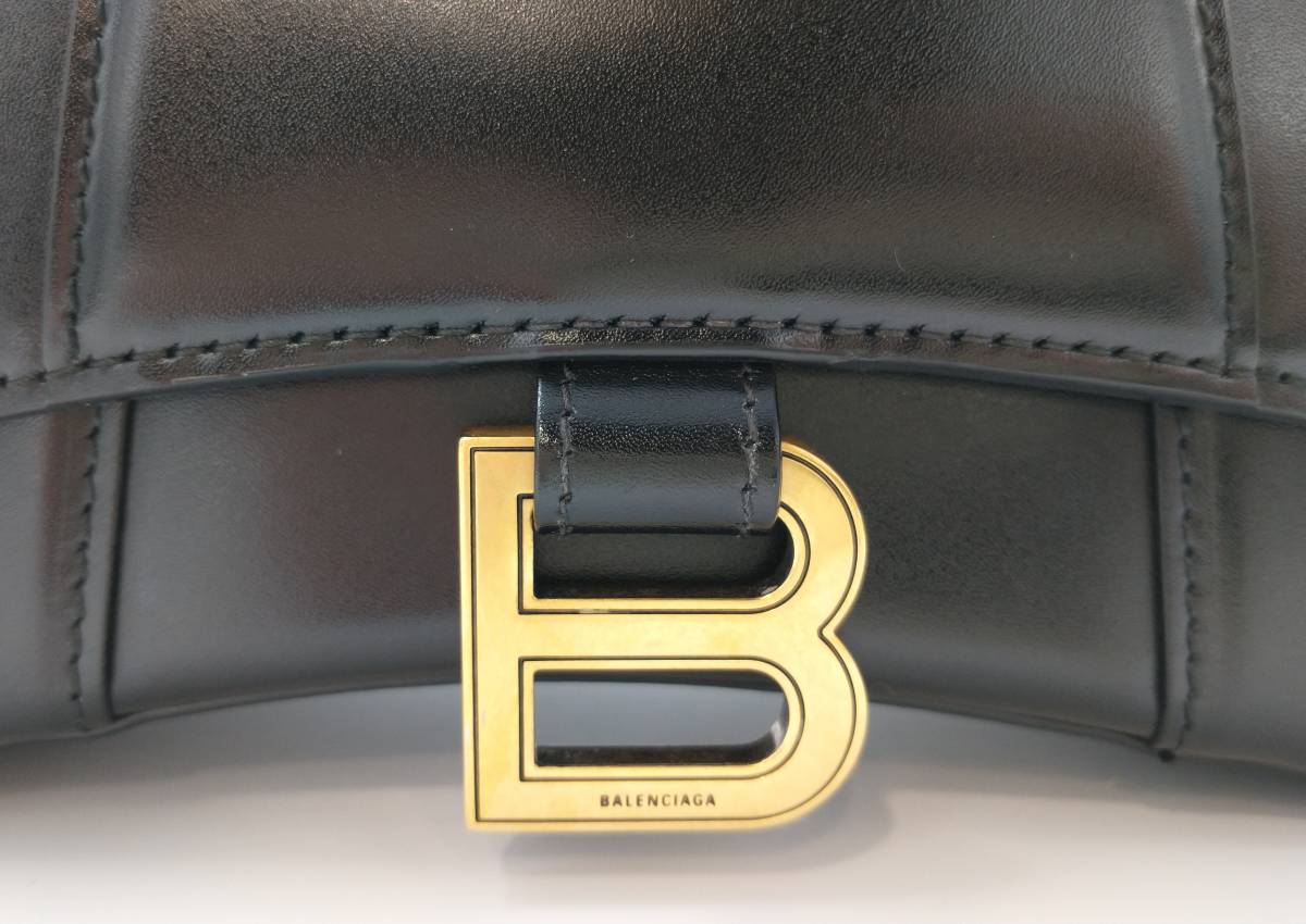 BALENCIAGA Balenciaga 592833 Hour стакан XS Hourglass Top Handle сумка для хранения иметь черный 