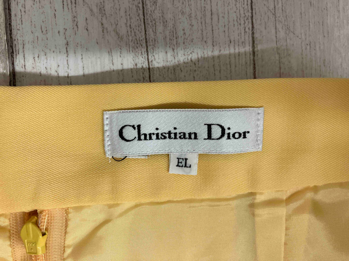 Christian Dior SKIRT YELLOW 2TUCK KP4B27110 クリスチャン ディオール スカート イエロー 2タックサイズEL_画像3