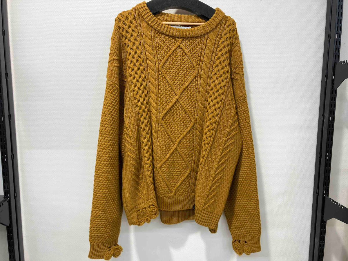 VICTIM DAMEGE CABLE KNIT / ダメージ ケーブルニット / VTM-21-N-127 ビッグシルエットダメージケーブルニット　ヴィクティム_画像1