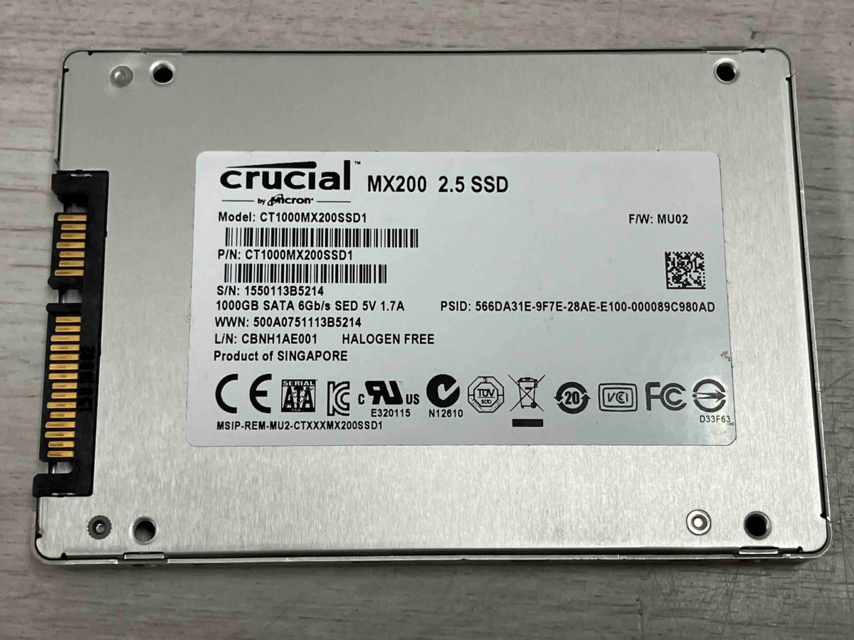 現状品】 crucial CT1000MX200SSD1 [Crucial MX200 1TB] 内蔵型SSD