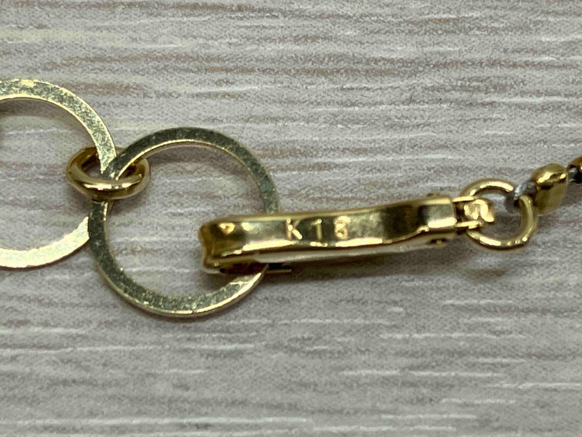 K18 デザイン　ネックレス　全長 41cm 幅 0.1-0.2cm 総重量 2.9g 小キズあり