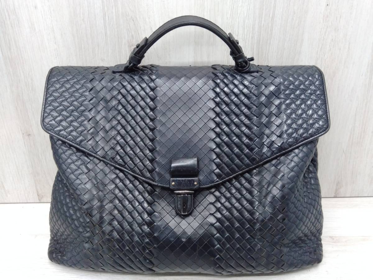 ボッテガヴェネタ　BOTTEGA VENETA　イントレチャート　ビジネスバッグ　黒　保存袋付