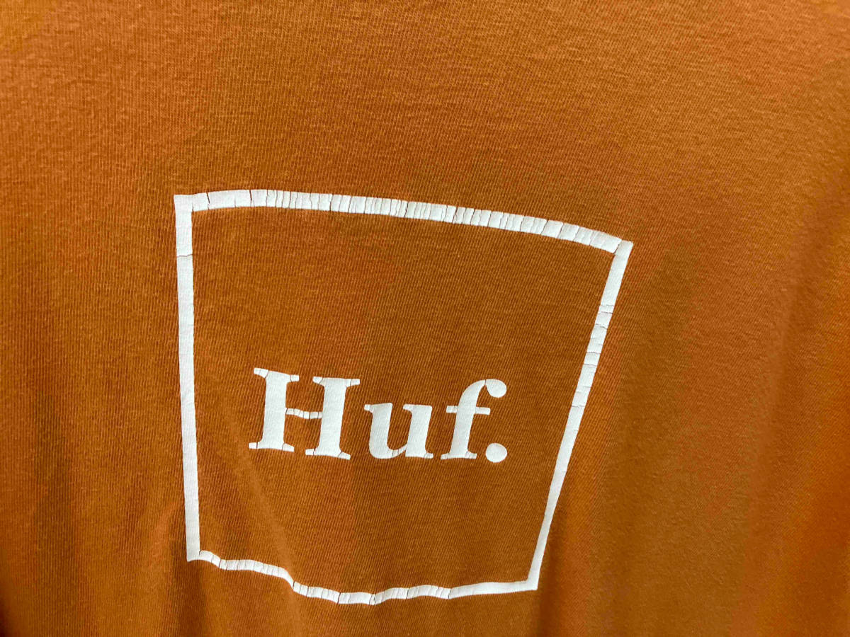 HUF ハフ メンズ 長袖Tシャツ ロンT HUF WORLDWIDE Mサイズ オレンジ 綿100%_画像6