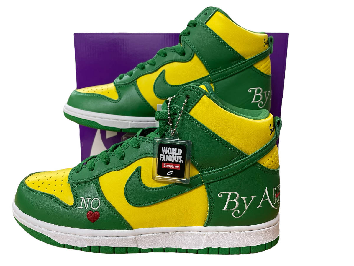 NIKE SB × SUPREME DUNK HIGH OG QS BY ANY MEANS BRAZIL DN3741-700 27.5cm US 9.5 EU 43 スニーカー ダンク