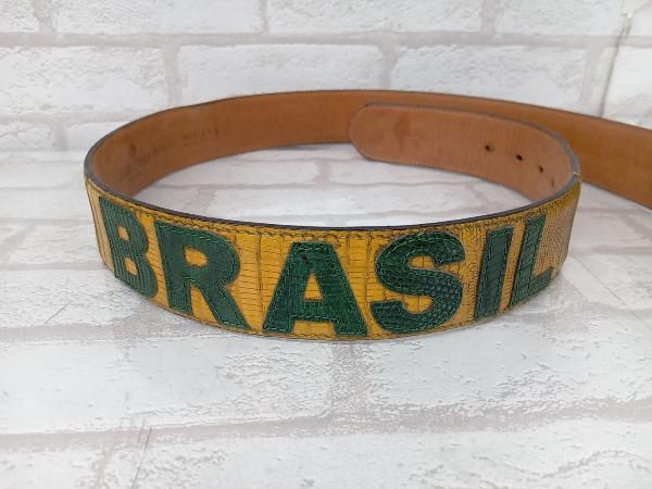 fAUSTO COLATO ベルト レザー 革 イエロー ロゴ BRASIL メンズ 店舗受取可_画像2