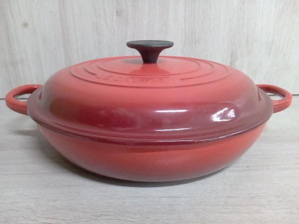 LE CREUSET ルクルーゼ ビュッフェキャセロール 26cm 両手鍋 鍋 チェリーレッド ホーロー鍋 ホーロー_画像1