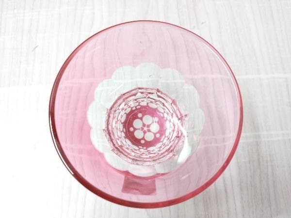 八千代切子 万華鏡 杯 紅梅柄 LS19759SAU-C694-S1 東洋佐々木ガラス_画像2