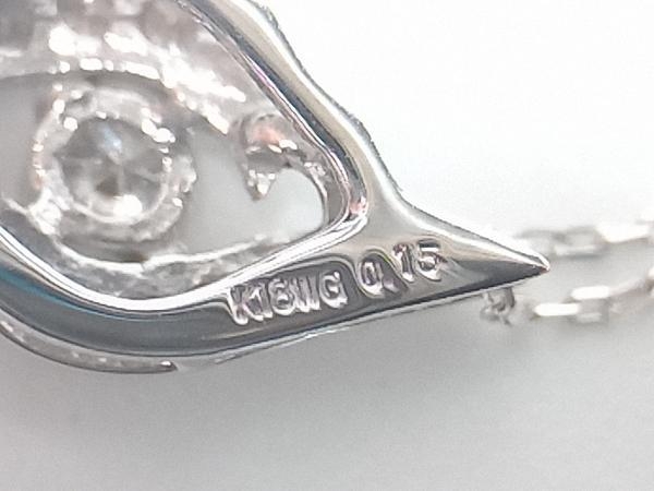 K18 WG 18金 ホワイトゴールド ダイヤモンド0.15ct 約45cm 約1.3g ネックレス ペンダント レディースアクセサリー スライドアジャスター_画像5