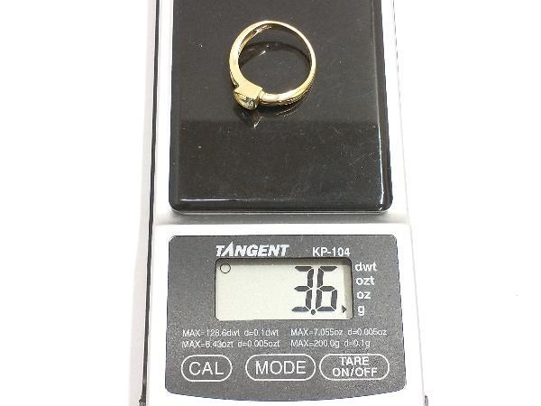 K18 750 リング 指輪 カラーストーン0.68ct ダイヤ0.02ct 3.6g #11_画像9