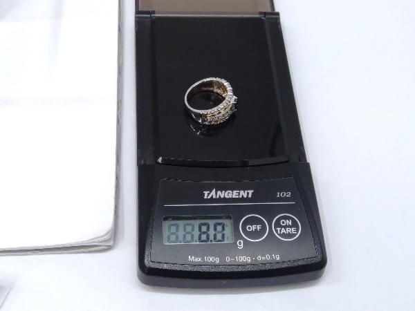 【新品仕上げ済】 Pt900 K18 カラーストーン ダイヤ付 リング 約11.5号 8.0g_画像8