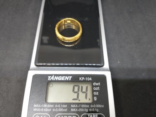 K24 純金 甲丸リング フラワー 彫り 9.4g 12号 幅5mm 24金 ゴールド 指輪 花 店舗受取可_画像7