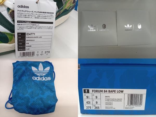 【未使用】adidas × BAPE 779001 ID4771 Forum 84 Low 30th Anniversary グリーン カモ 27.5cm US 9 1/2 EU 43 1/3_画像6