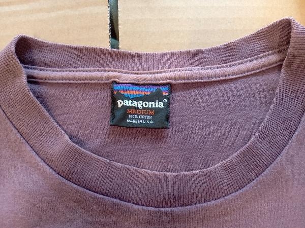 Patagonia 90s S/S Logo Tee M made in USA パタゴニア 雪なしタグ ロゴ 半袖Tシャツ 米国製 ダブルステッチ パープル 店舗受取可_画像4