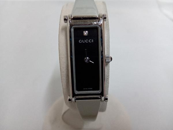 GUCCI 1500L 1Pダイヤ／グッチ／文字盤黒／SSブレス／クォーツ腕時計