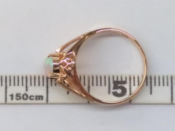 美品 リング 総重量2.79g #12 天然オパール イエローゴールド K18