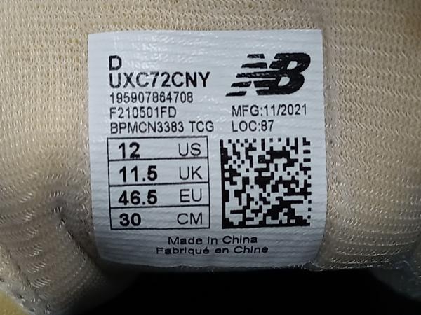 New Balance / ニューバランス UXC72CNY ローカット スニーカー チャコールグレー×ベージュ サイズ30cm_画像7
