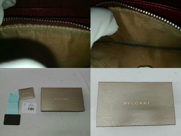 BVLGARI ブルガリ 長財布 ラウンドファスナー レザー 男女兼用 レッド系 FG・G16・37340_傷や汚れ、スレあり