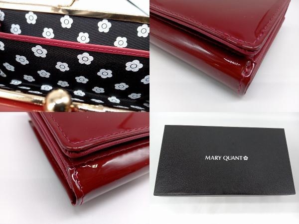 MARY QUANT マリークワント がま口 エナメル長財布 レッド_画像7