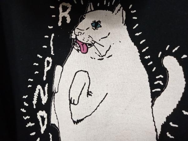 RIPNDIP リップンディップ パーカー XLサイズ ブラック 猫 内側起毛 店舗受取可_画像4