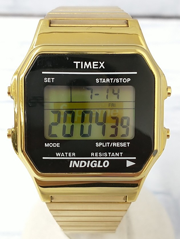 タイメックス クォーツ シュプリームコラボ TW2U0300 ゴールド フリーサイズ TIMEX×supreme 金 19AW 腕時計 メンズ