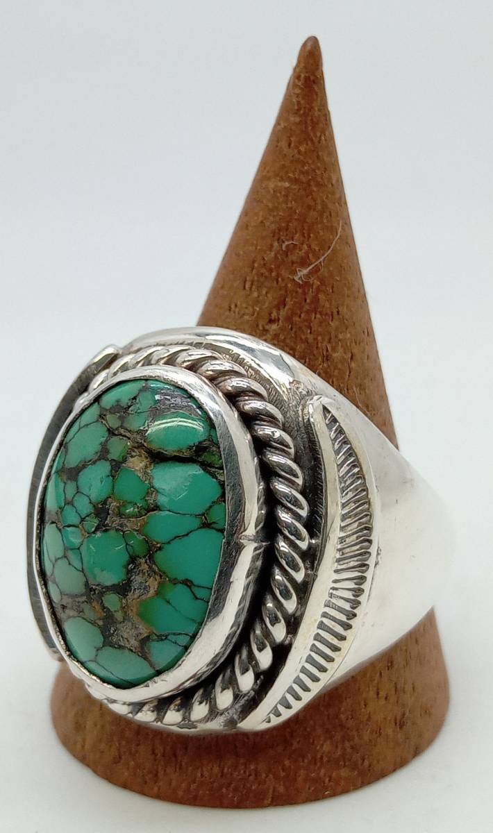 SV925 silver Navajo group design ring ring turquoise accessory 21 number 17.0g men's lady's 