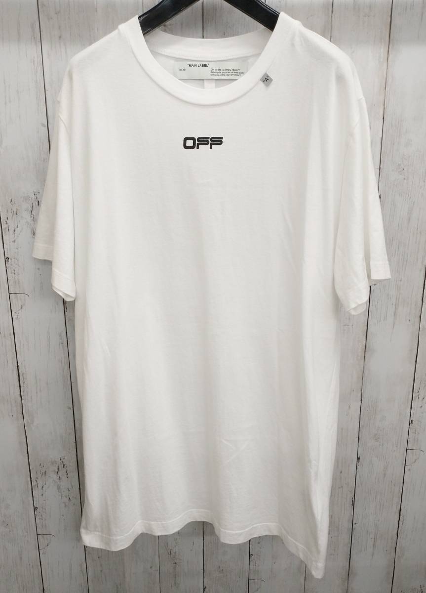 OFF-WHITE/WAVY LINE LOGO S/S SLIM TEE/オフホワイト/半袖Tシャツ/クルーネック/ロゴTシャツ/20SS/XL/夏