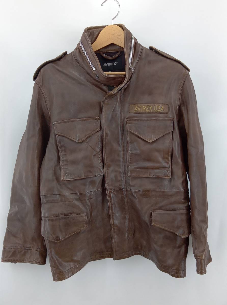 ☆ AVIREX アヴィレックス 6111048 AGED LEATHER TYPE M-65 レザー