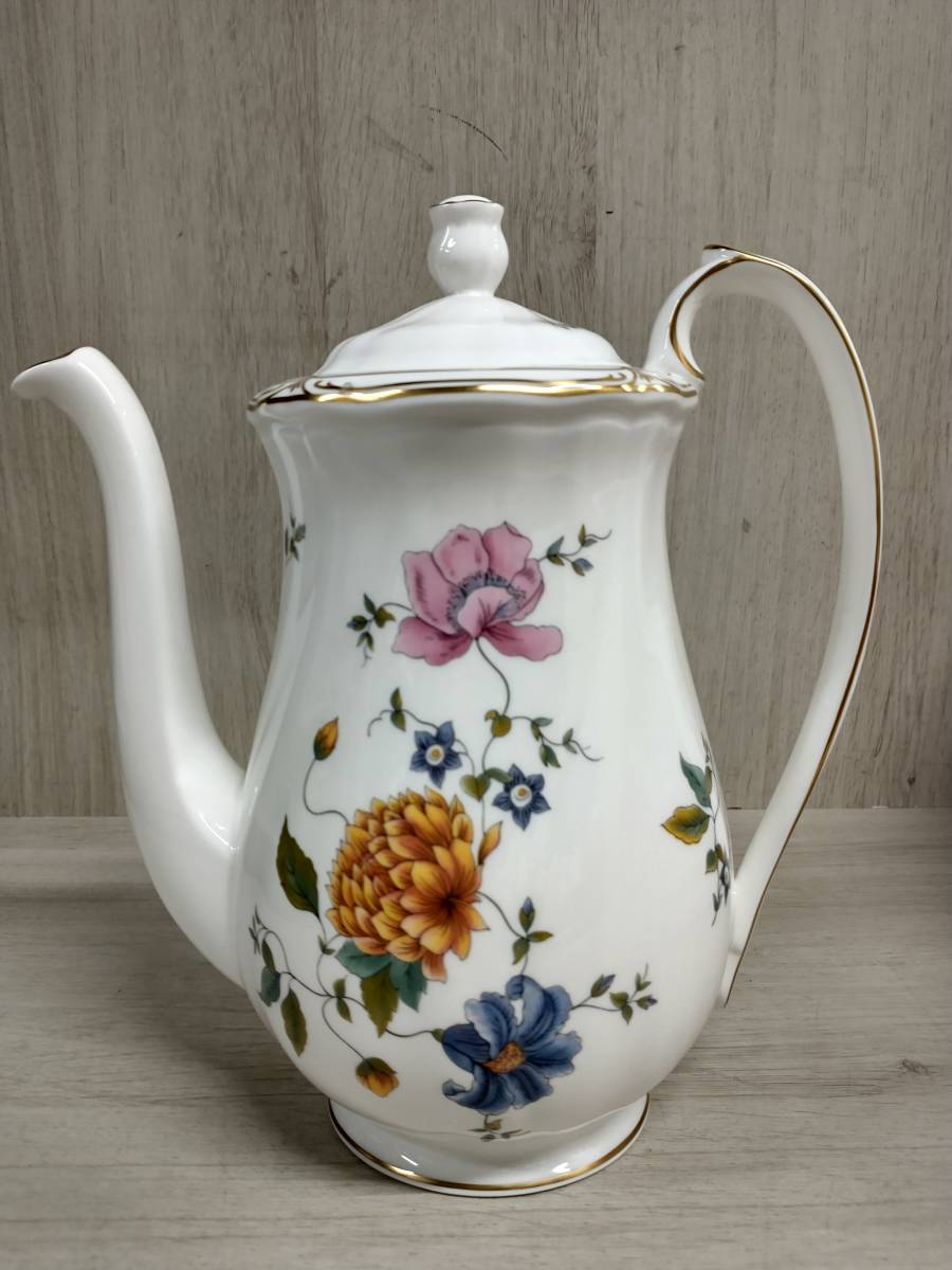 Wedgwood ROSEMEADE Coffee Pot ウェッジウッド ローズミード コーヒーポット 花柄 ホワイト 店舗受取可_画像1