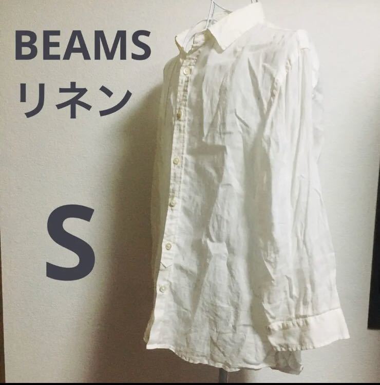 BEAMS リネンブラウス　7部袖_画像1