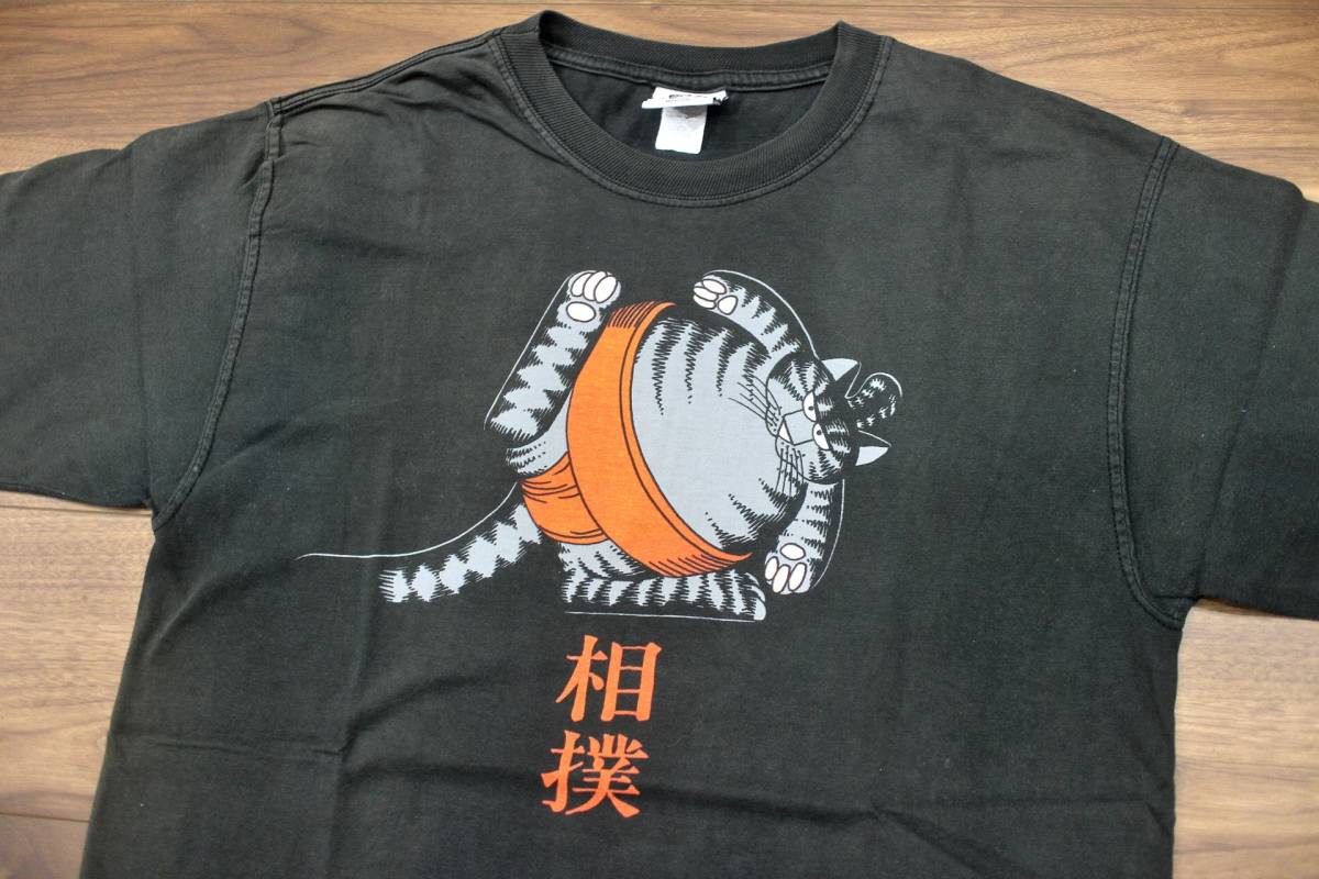 希少★USA製 クレイジーシャツ クリバンキャット 相撲Tシャツ サイズ【M】★CRAZY SHIRTS ハワイ 猫 00s 90s_画像3