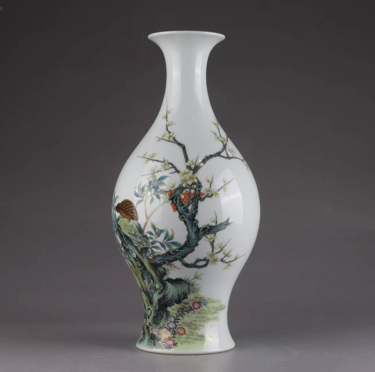 中国美術 清乾隆年製 五福捧壽 雙耳抱月瓶 壺 唐物 年代物 - 通販