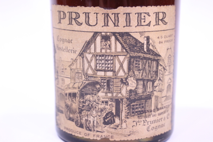 p-1099　未開栓古酒　プルニエ Prunier　 Fine Champagne Hostellerie ダンピーボトル　1950～60年代　コニャック　760mL_画像4