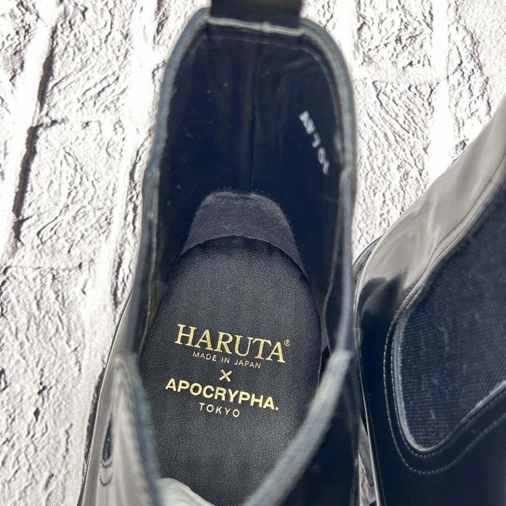未使用 HARUTA×APOCRYPHA ハルタ アポクリファ 222A05 サイドゴアブーツ セミブローグ ブラック 25㎝EEE 日本製 牛革  ガラスレザー｜PayPayフリマ
