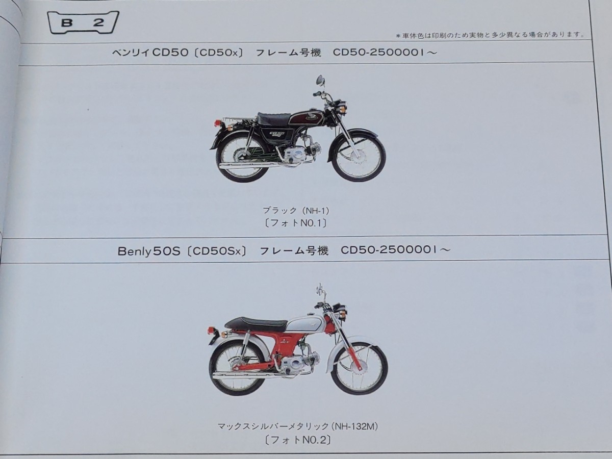 ベンリィCD50/ベンリィ50S　パーツリスト1版_画像3