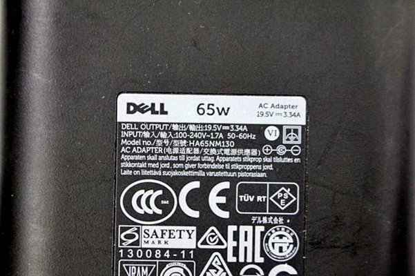 7個入荷 DELL 純正 ACアダプター ◆HA65NM130/19.5V 3.34A/外径約7.5mm 内径約5mm◆ DELLAC19.5V70Y_画像2