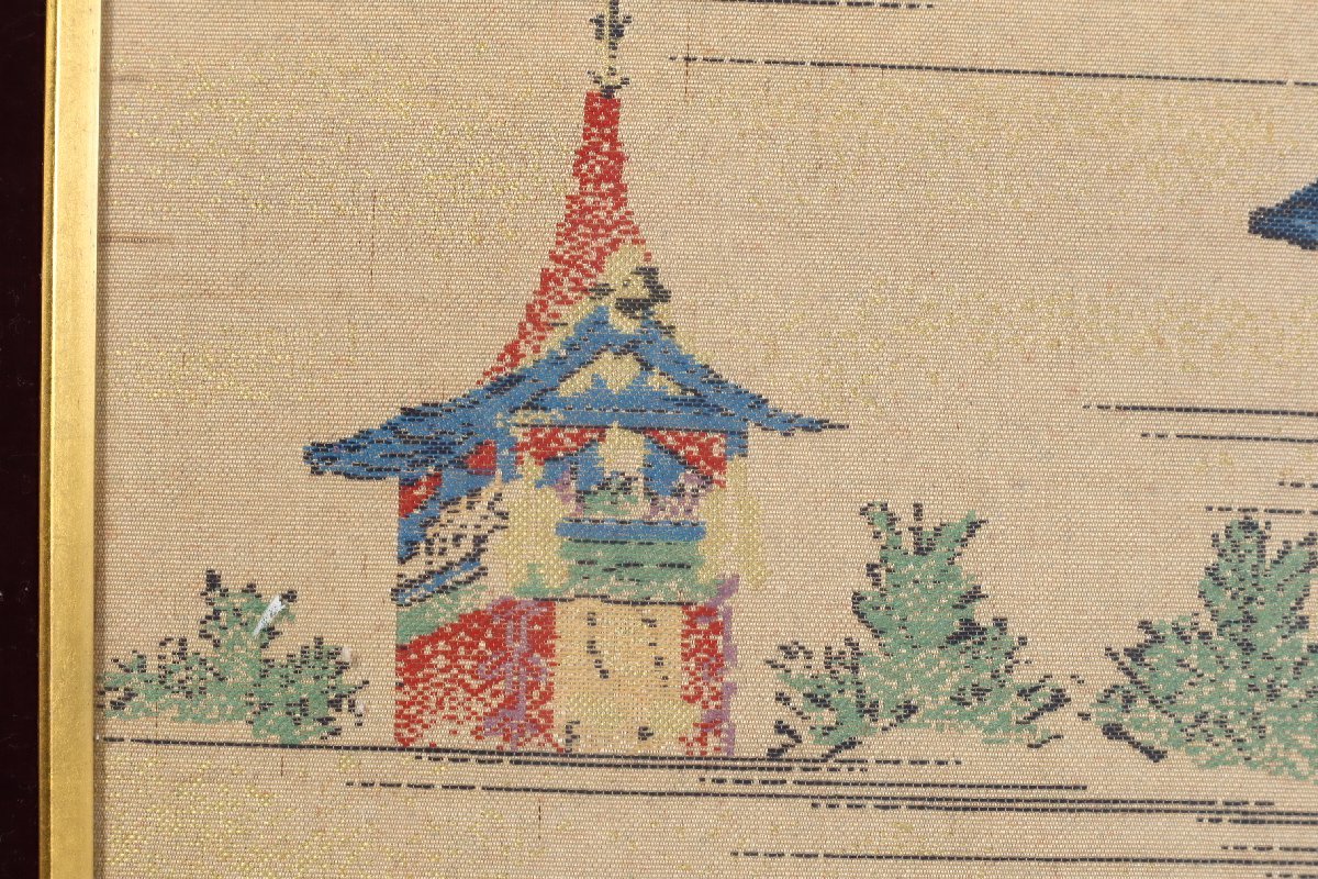 龍村美術織物「祇園祭之図」大型額装品 タペストリー 龍村織物_画像4
