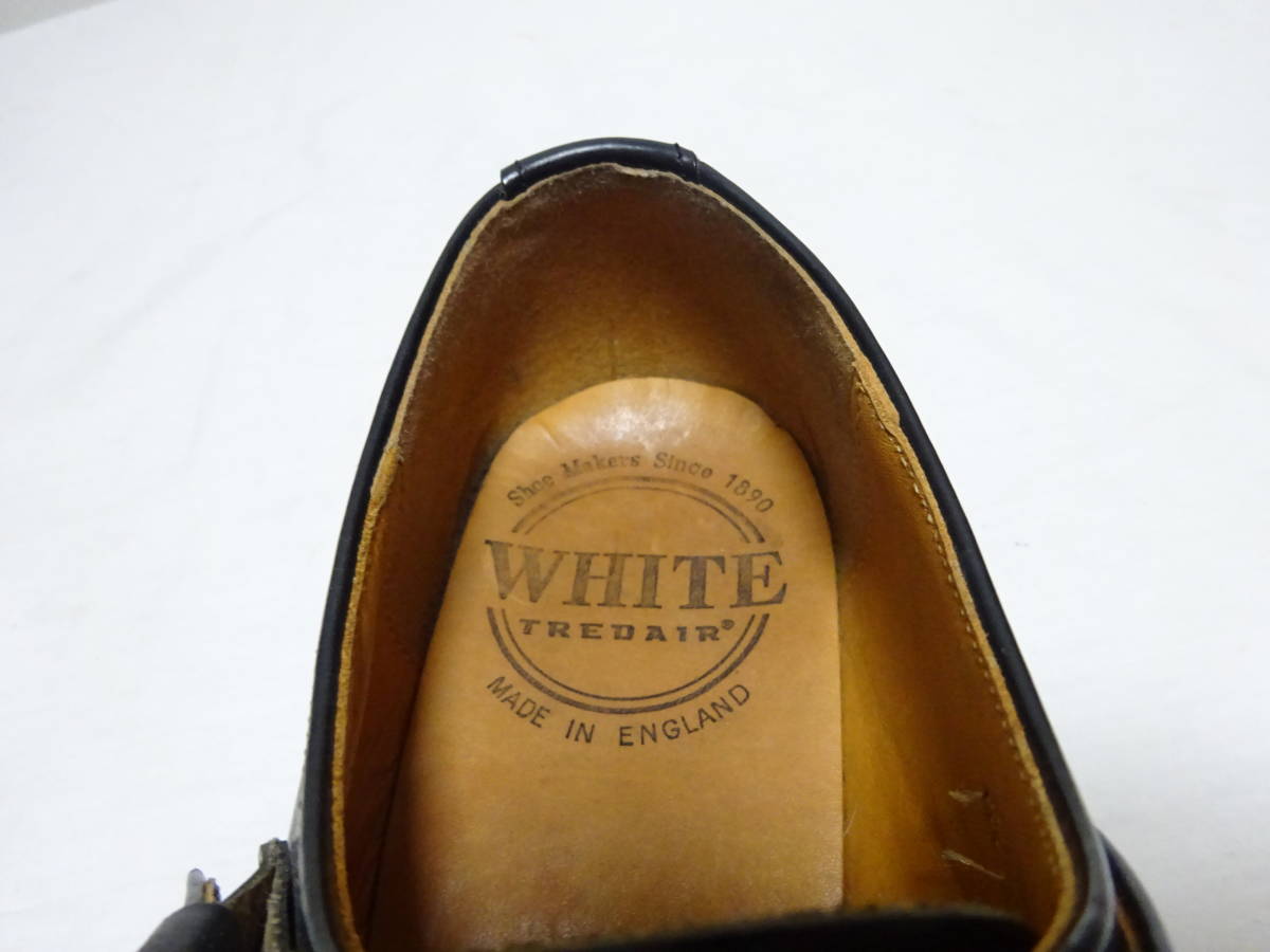WHITE TREDAIR white to red air steel tumonk strap shoes leather shoes Britain made lady's 5 24cm rank 