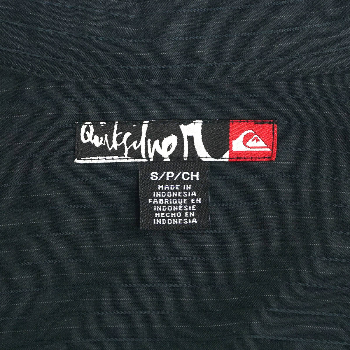 Quiksilver S/S シャツ S　クイックシルバー 半袖 ストライプ 黒 ブラック ビーチ パーティー_画像6